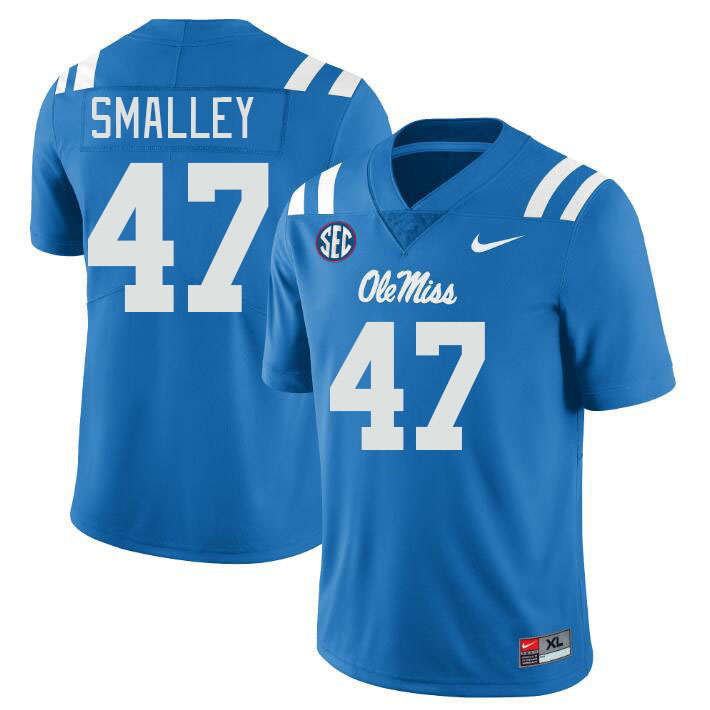 Men #47 Wyatt Smalley Ole Miss Rebels College Football Jerseyes Stitched Sale-Powder Blue